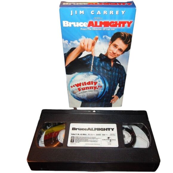 BRUCE ALMIGHTY vintage VHS in original paper case Jim Carrey comedy - Picture 2 of 7